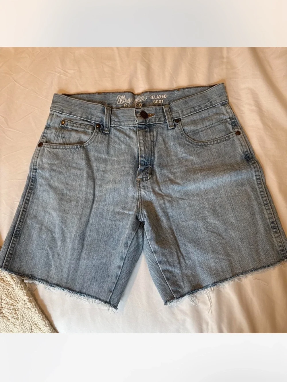 Wrangler Light Wash Denim Cutoff Shorts